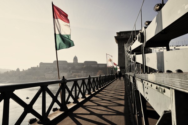 Mit jeder Menge Koffein im Blut machen wir uns von Pest auf den Weg nach Buda und überqueren die Széchenyi Lánchíd (Kettenbrücke). Széchenyi Lánchíd, Budapest